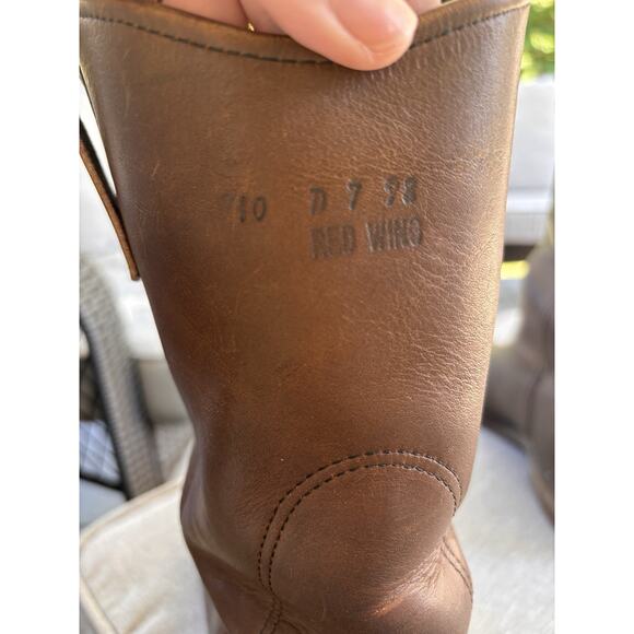 Red Wing 1155 Pecos Leather Work Boots Heritage Nailseat Soft Toe Sz 10 Western - Picture 12 of 15